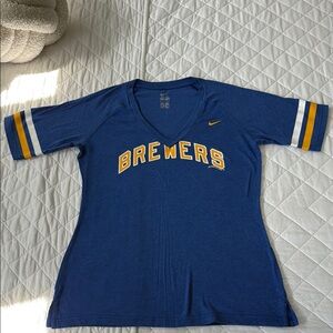 Nike Blue and Yellow Brewers Tee